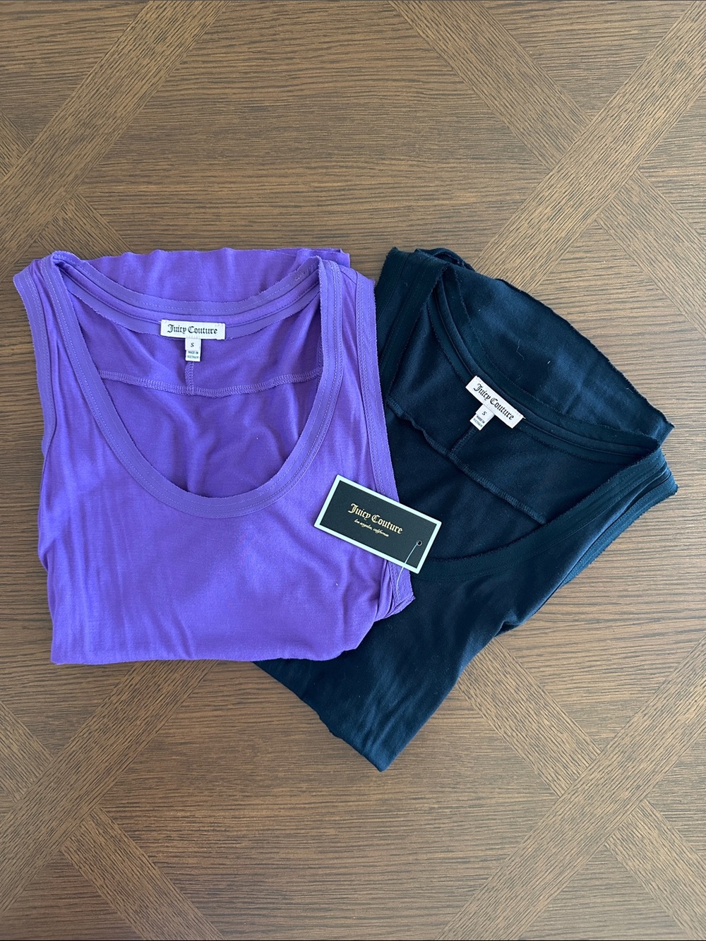 Juicy Couture Purple & Black Women's Tank Tops - Size S